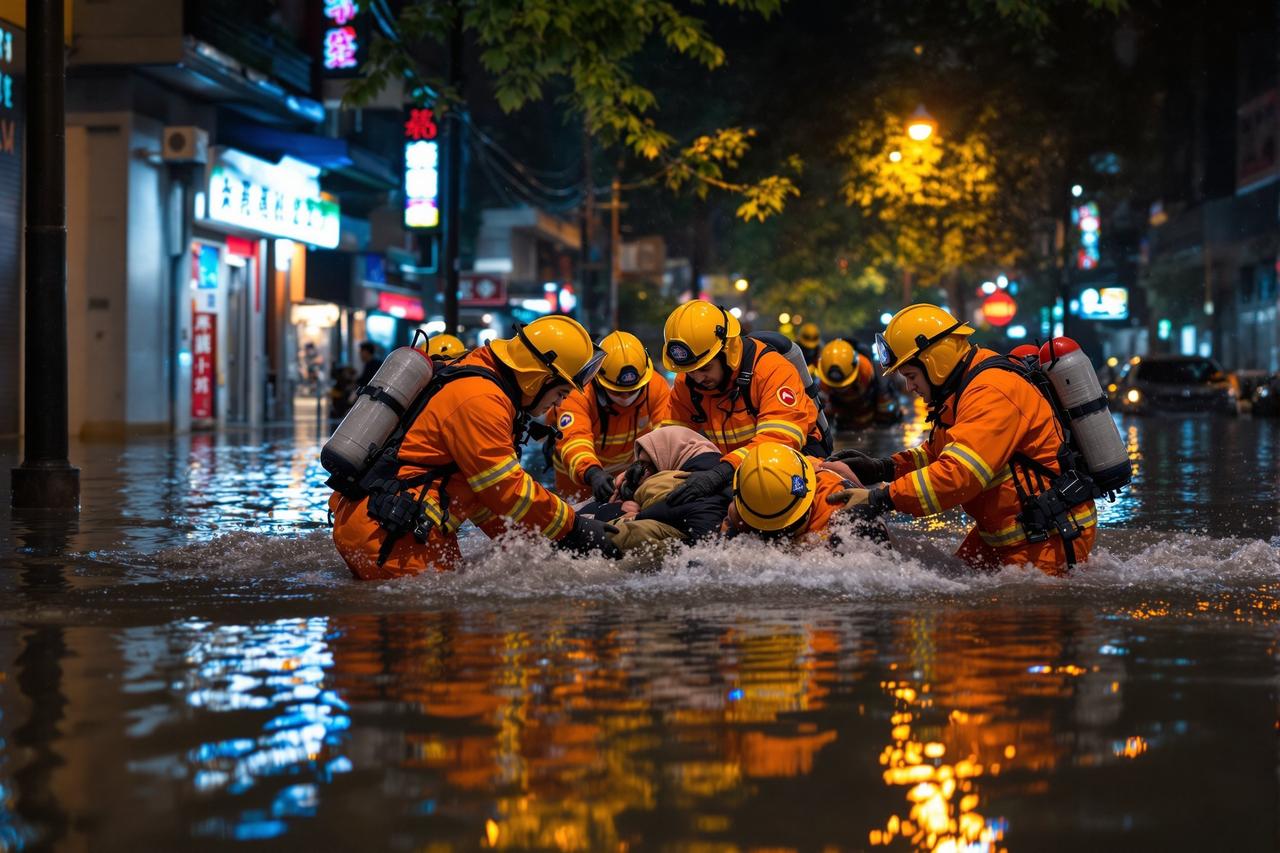 吃瓜大全社会聚焦:暴雨内涝救援人员连夜转移被困群众感人画面